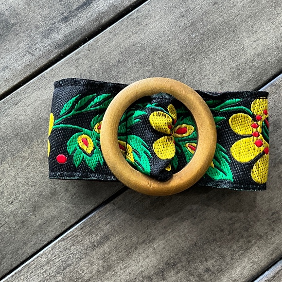 Belt #30 Reversible Cloth Embroidered Adjustable Belt Boho